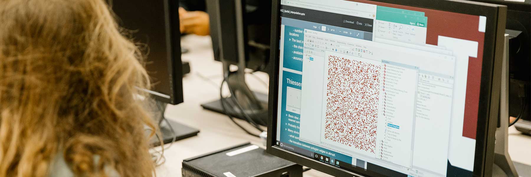 Student working on a computer